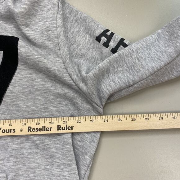 Aeropostale Hoodie Men Large Gray Full Zip 87 Logo Spellout Sweatshirt Retro Y2K - Picture 12 of 16
